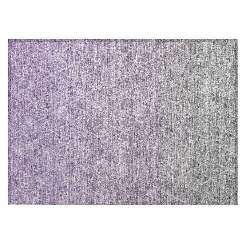 Machine Washable Indoor/ Outdoor Ombre Trellis Chantille Rug