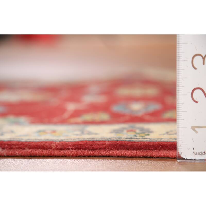 Red Floral Kazak Oriental Accent Rug Hand-Knotted Wool Carpet - 2'0" x 3'0"