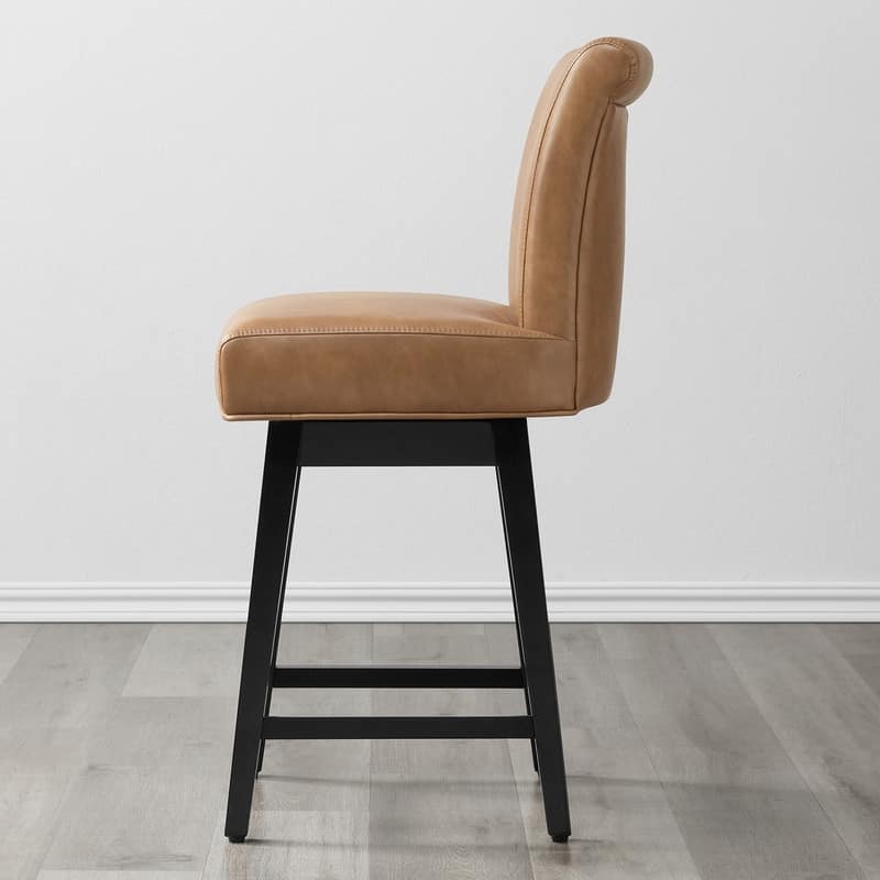 Spruce & Spring Noah Upholstered 26-inch Counter Height Swivel Barstool Set