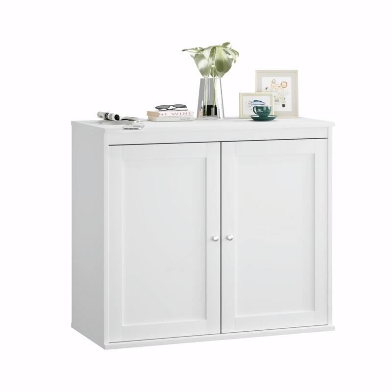Kitchen Storage Cabinet with Double Doors - Coffee Bar Sideboard with Adjustable Shelves