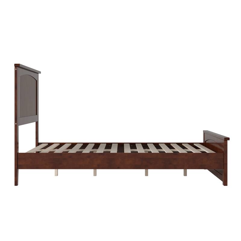 Naples Solid Wood Low Profile Platform Bed with Matching Footboard