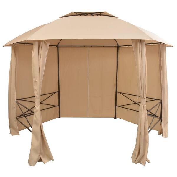 Shop Vidaxl Garden Marquee With Curtains 11 9 X8 8 Pavilion