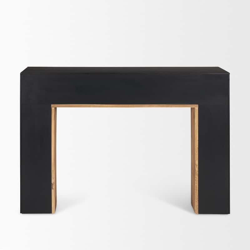 Tabor Natural Wood w/ Black Oak Waterfall Console Table - 47.0L x 16.0W x 31.0H