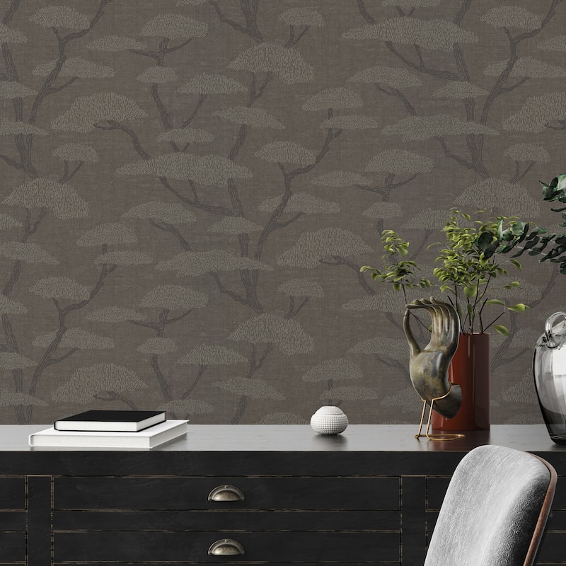 Galerie Wallcoverings Fusion Collection Chinoiserie Tree Motif Non-woven Matte Wallpaper Roll