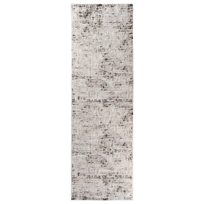 Superior Acer Distressed Abstract Modern Indoor Runner or Area Rug - 2' 7" x 8' - Charcoal