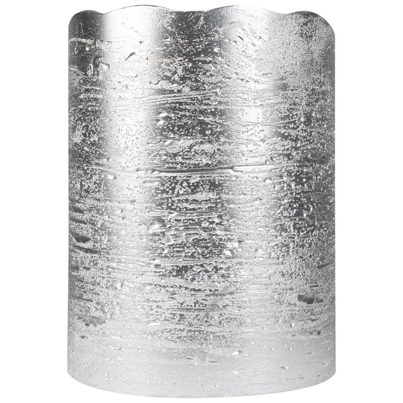 LED Flameless Flickering Pillar Christmas Candle - 4" - Silver