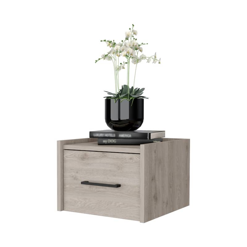 Wall-Mounted Nightstand, Sleek Single-Drawer with Spacious Top Shelf