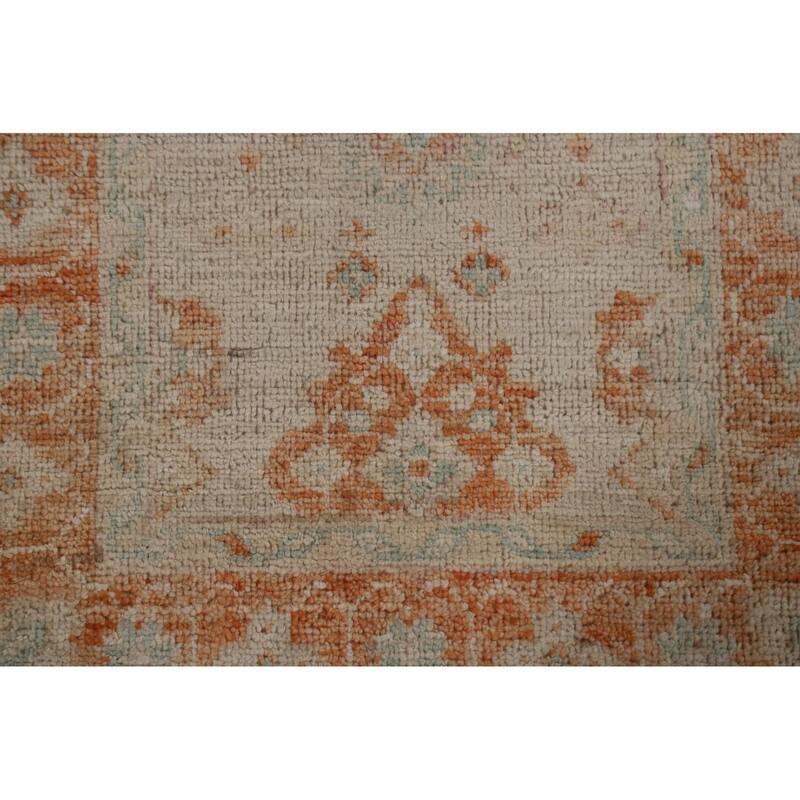 Geometric Oushak Turkish Traditional Oriental Wool Rug Hand-knotted - 1'11" x 3'10"