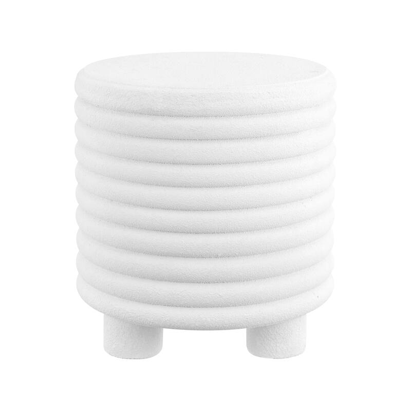 Hollie 18" Minimalist Modern 3-Legged Drum Accent Table, by JONATHAN Y - White Frosted