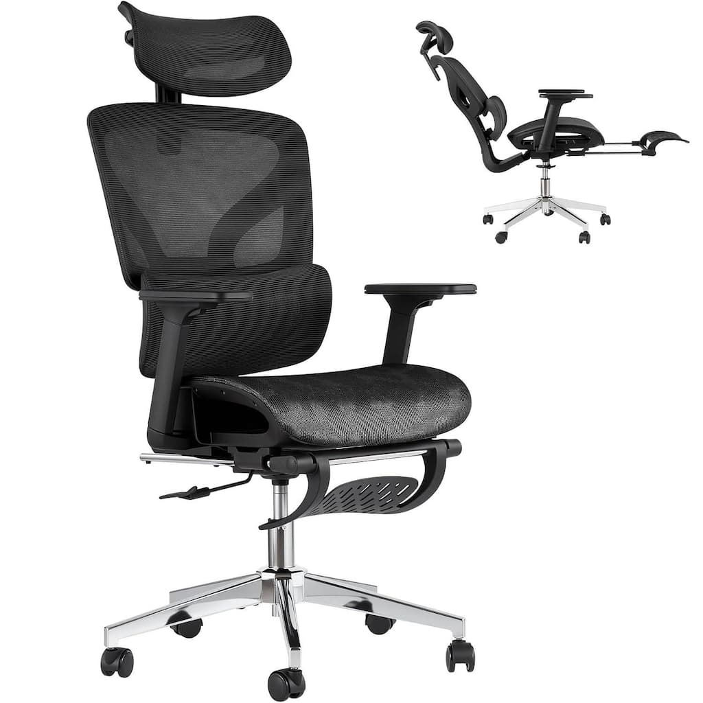 High Back Ergonomic Mesh Office Chair with Footrest for Home Office