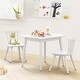 preview thumbnail 19 of 25, Children Wooden Table and Chair Set, Small Table with 2 Chairs for Kids, Gift for Children, Multi Function Kids Table White