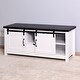 preview thumbnail 4 of 7, Wooden Storage TV Cabinet with 2 Barn Doors, TV Stand White