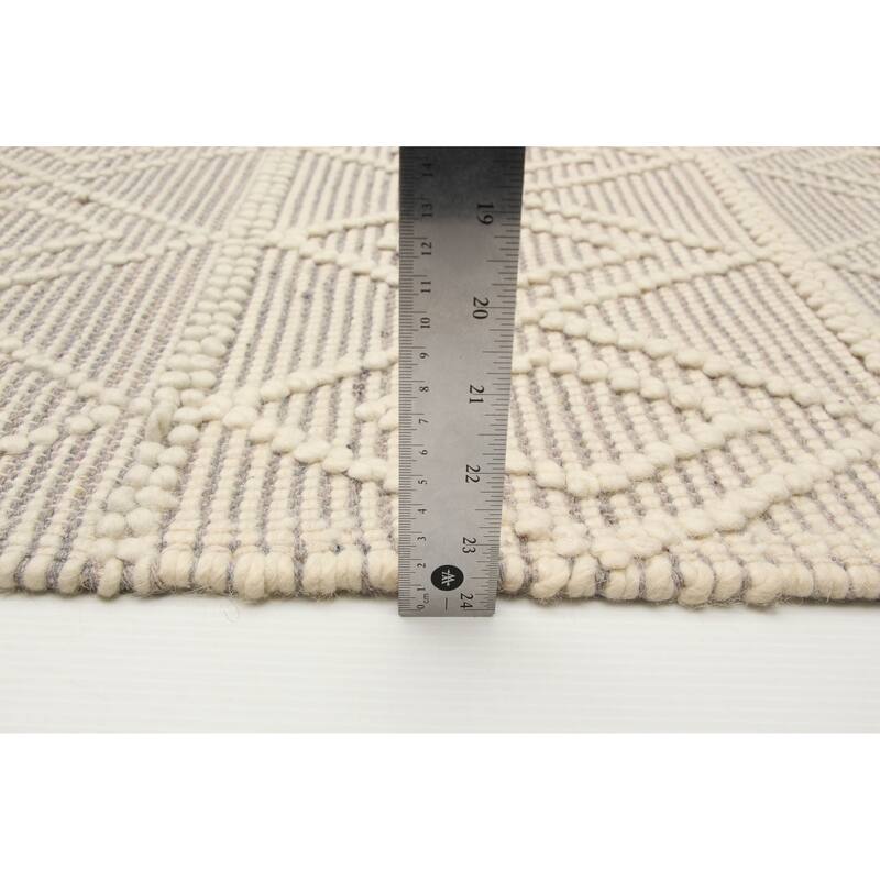 ECARPETGALLERY Braid weave Sienna Cream Wool Rug - 5'0 x 8'0
