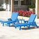 preview thumbnail 35 of 96, Laguna Hdpe All Weather Outdoor Patio Pool Reclining Chaise Lounges With Square Side Table (3-Piece Set) Pacific Blue