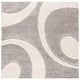 preview thumbnail 43 of 48, SAFAVIEH Florida Shag Jayati Abstract 1.2-inch Thick Rug 6'7" Square - Grey/Ivory - Square