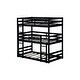 preview thumbnail 17 of 22, Artsy Rubber Wood Bunk Bed with Two Built-in Ladders, Guardrails, Twin over Twin over Twin, Detachable Triple Bunk Bed