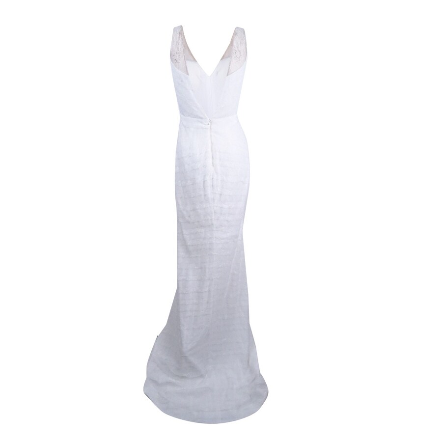 adrianna papell tiered lace gown
