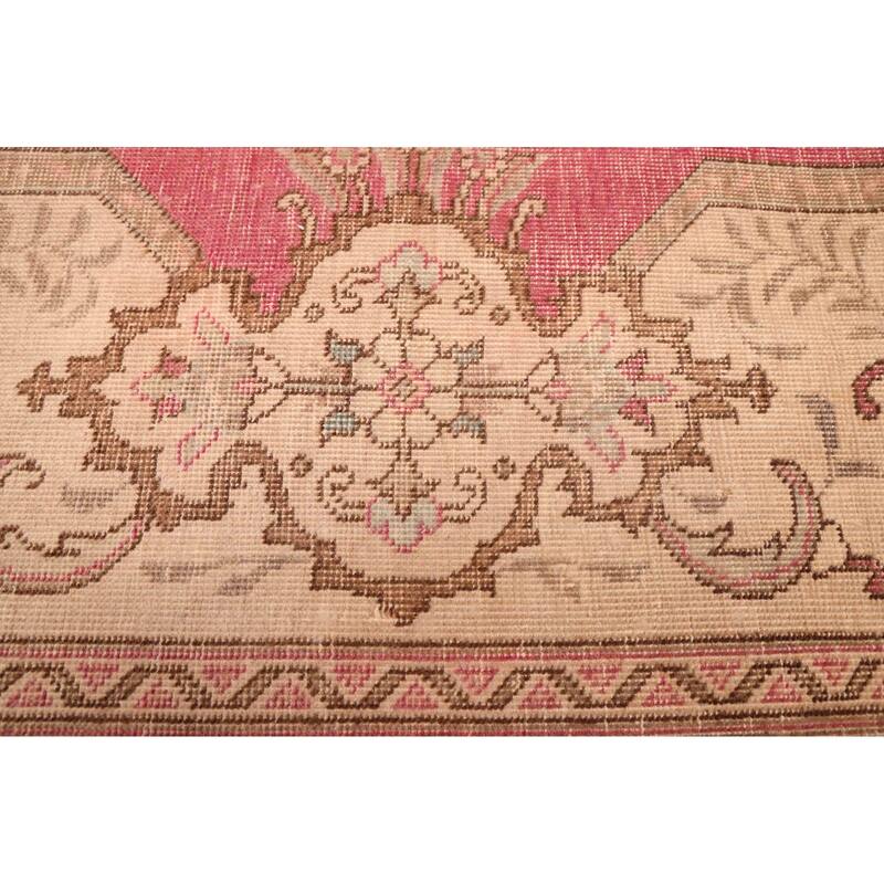 ECARPETGALLERY Hand-knotted Antalya Vintage Dark Pink Wool Rug - 9'11 x 12'10