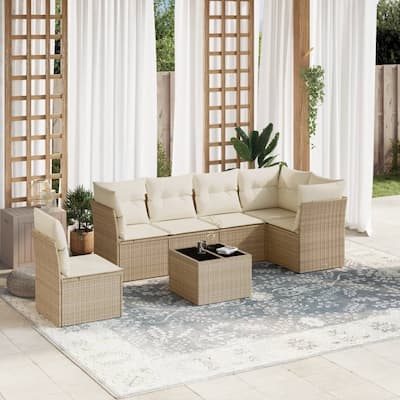 vidaXL Garden Sofa Set Beige - 21.7 x 21.7 x 14.6