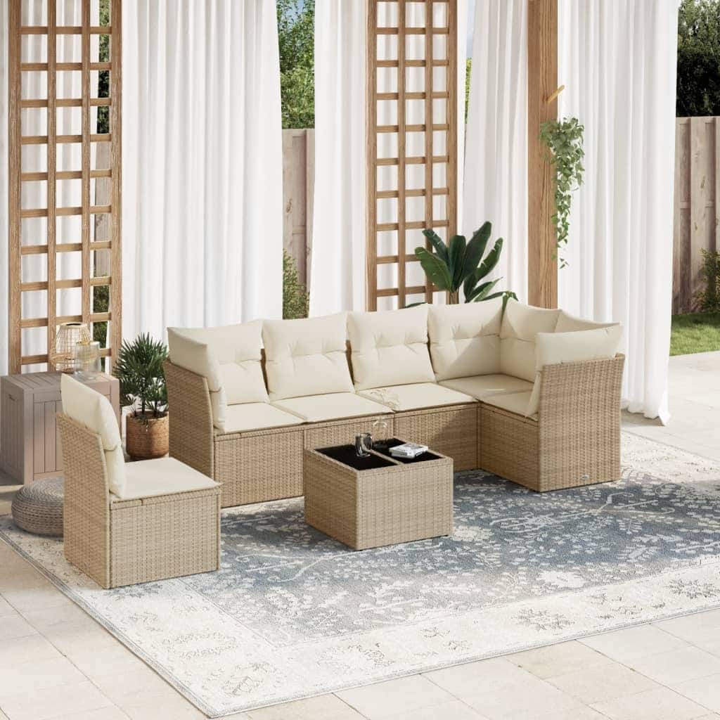 vidaXL Garden Sofa Set Beige - 21.7 x 21.7 x 14.6