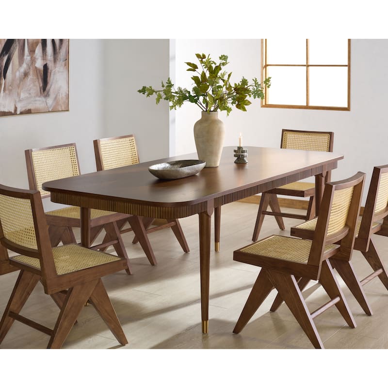 SAFAVIEH Couture Kaylenne 90-inch Ribbed Apron Dining Table - 90"W x 39"D x 30"H