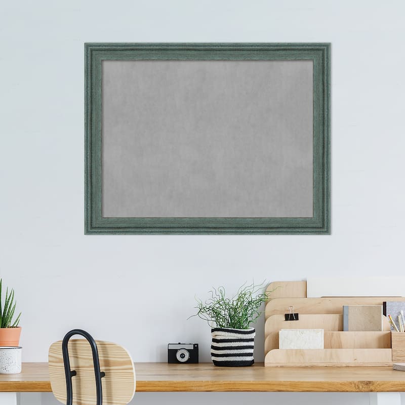 Amanti Art Upcycled Teal Grey Framed Magnetic Board