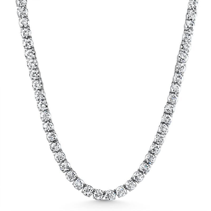 54Ct TW Diamond Tennis Necklace White Gold 16.5" Lab Grown