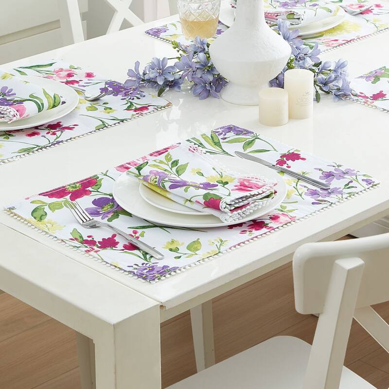 Sophia Pom Pom Placemat, Set of 4 - 13x19