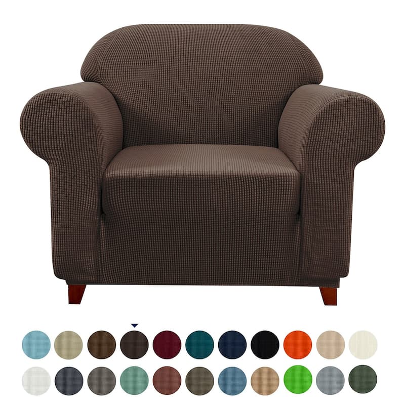 Subrtex 1 Piece Armchair Slipcover Stretch Spandex Furniture Protector - Chocolate