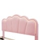 preview thumbnail 24 of 53, Twin/Full Size Upholstered Bed Frame, Flower-Shape Headboard with LED Light Strip, Sherpa Fabric Platform Bed