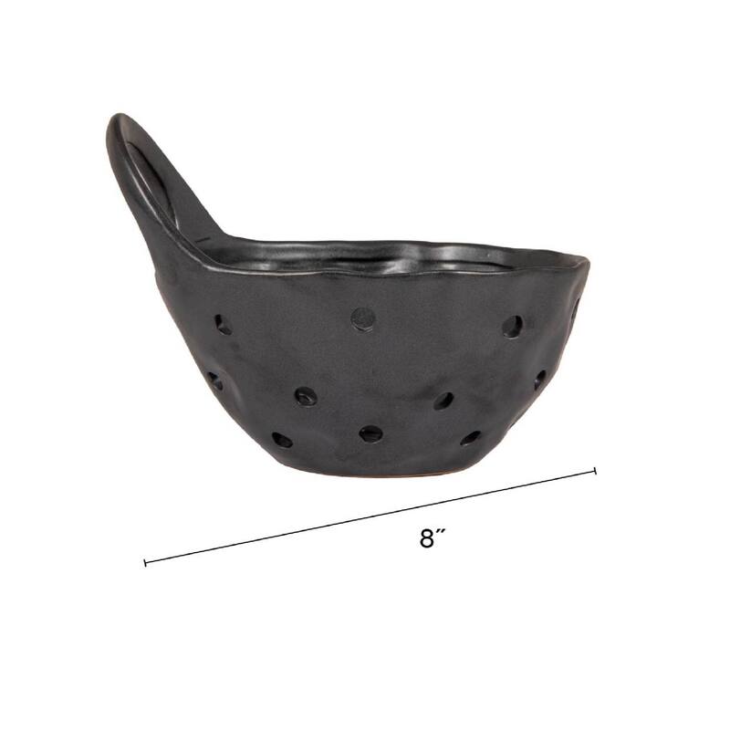 Set of 2 Cream Stoneware Colanders