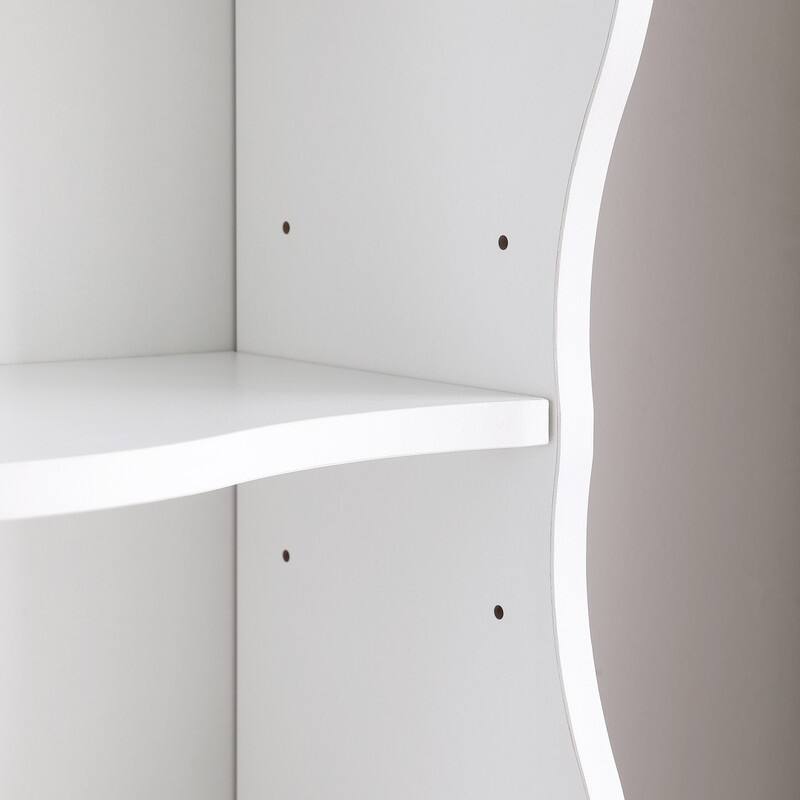 Wavy Border 8-Tier Adjustle Shelf - Modular Ultra-Thin Bookcase for Home Office & Display