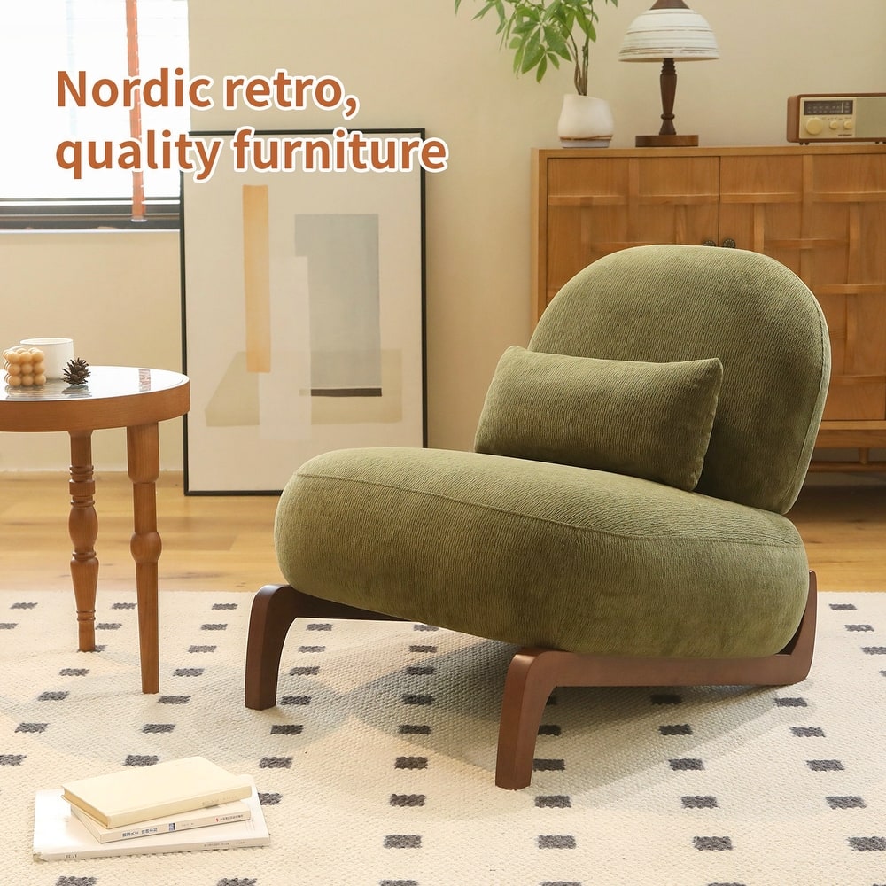 Accent Chair with Solid Wood Legs