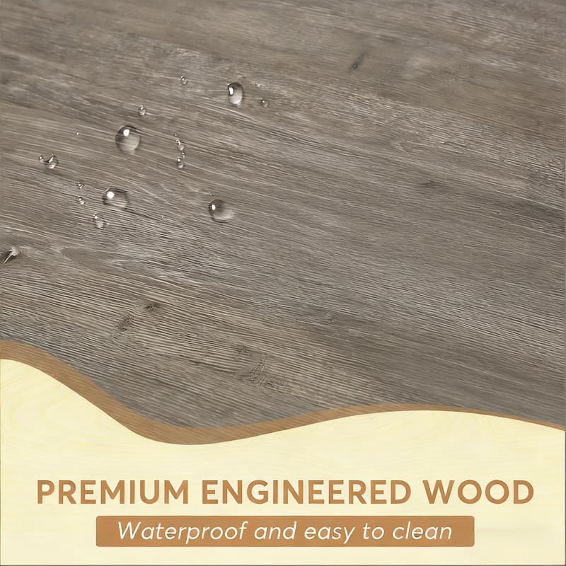 Dining Table for 6, Wood Kitchen Table with Trestle Base, Kitchen Table Meeting Table with X-shaped Accents