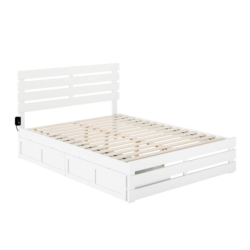 Oxford Bed with Footboard and USB Turbo Charger and 2 Storage Drawers