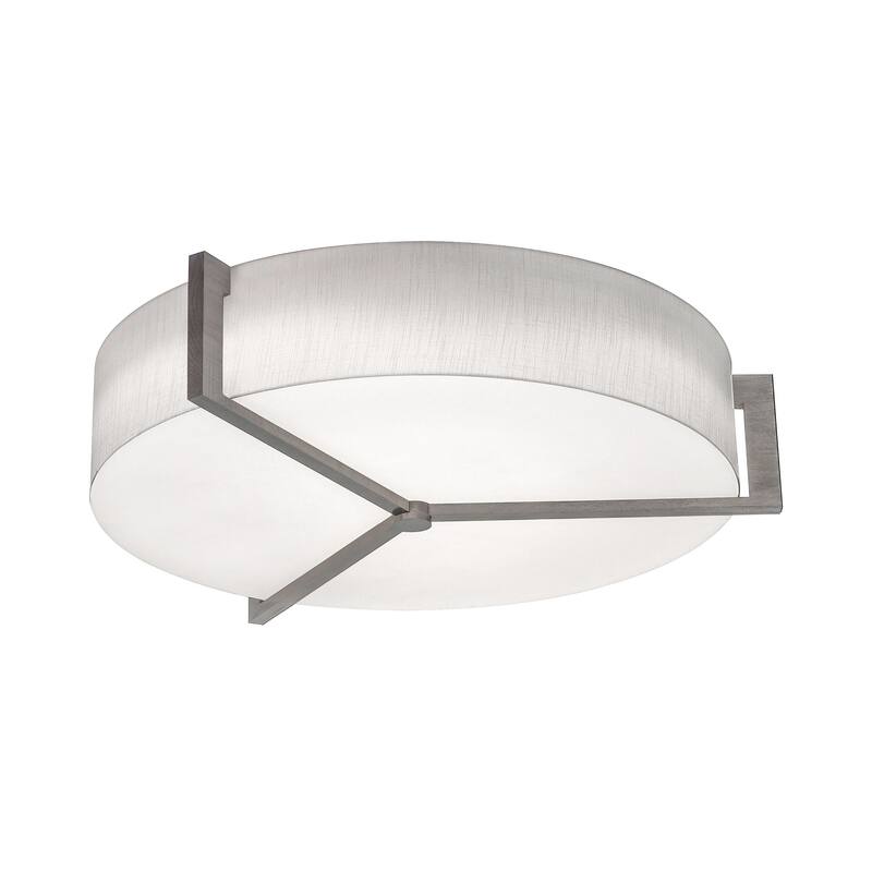 AFX Apex 27'' Medium Base Flush Mount - Linen White/Weathered Grey
