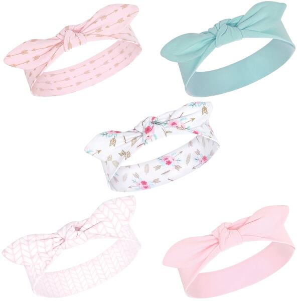 slide 1 of 1, Little Treasure Baby Girl Cotton Headbands 5pk, Boho, One Size - Boho One Size - Boho