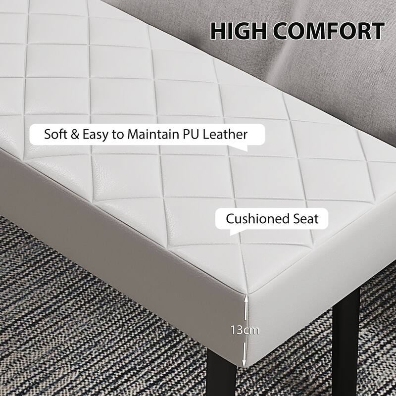HOMCOM Modern Ottoman Bench, 39.4" Faux Leather Upholstered End of Bed Bench with Metal Legs and Padded Seat