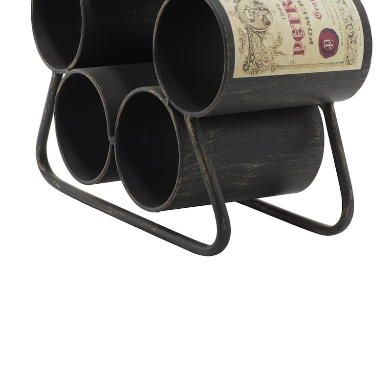 Black Metal 6 Bottle Kitchen Wine Rack