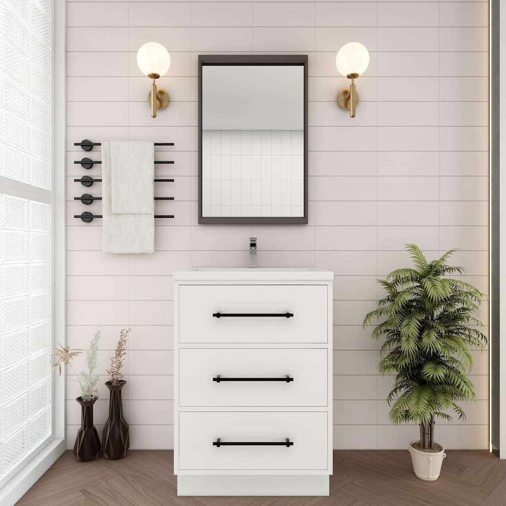 Victoria 24'' Freestanding Vanity with Reinforced Acrylic Sink - 23.5