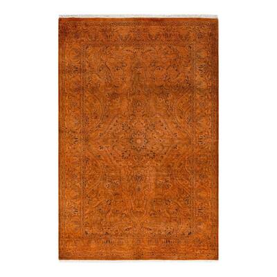 Fine Vibrance, One-of-a-Kind Hand-Knotted Area Rug - Brown, 4' 1" x 6' 3" - 4' 1" x 6' 3"