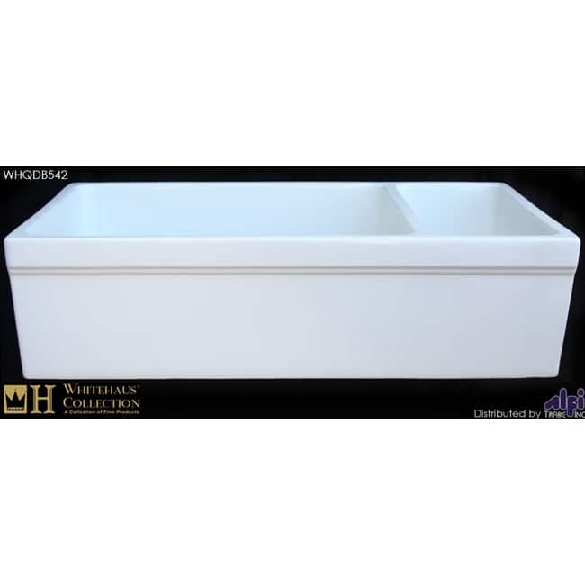 Whitehaus 36" Quatro Alcove Double Basin Reversible Fireclay Farm