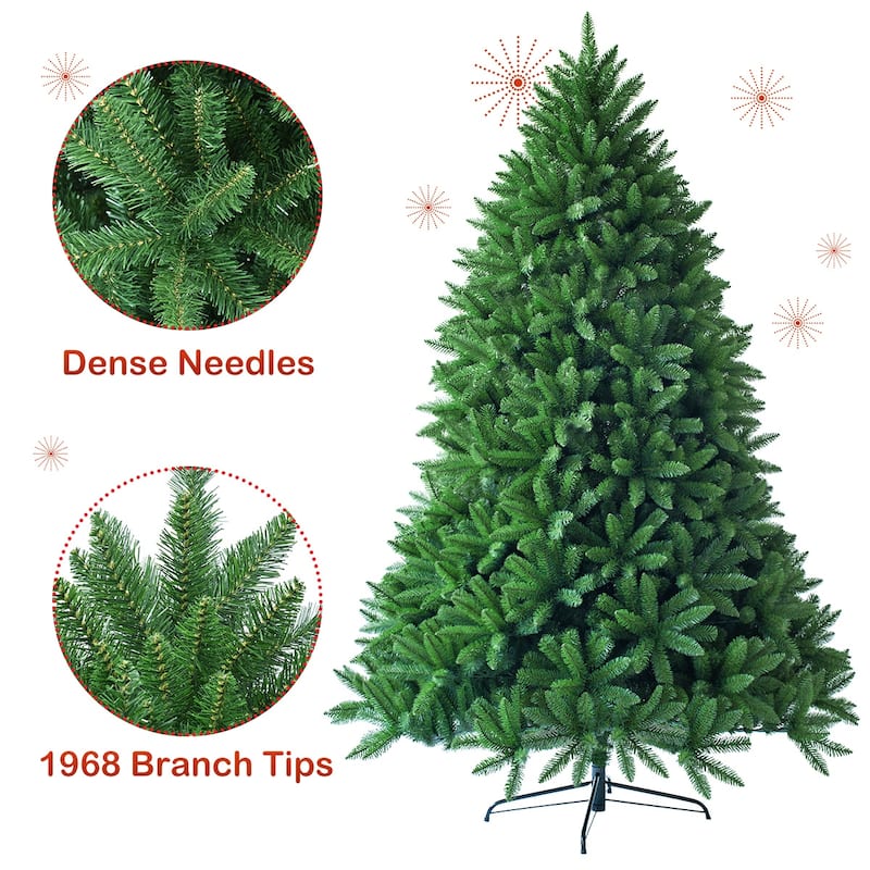 Costway 7.5ft Artificial Christmas Fir Tree 1968 Branch Tips - 7.5 FT
