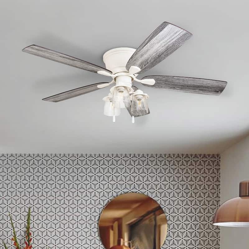 The Gray Barn Chevening 52-inch Coastal Indoor LED Ceiling Fan with Pull Chains 5 Reversible Blades - 52