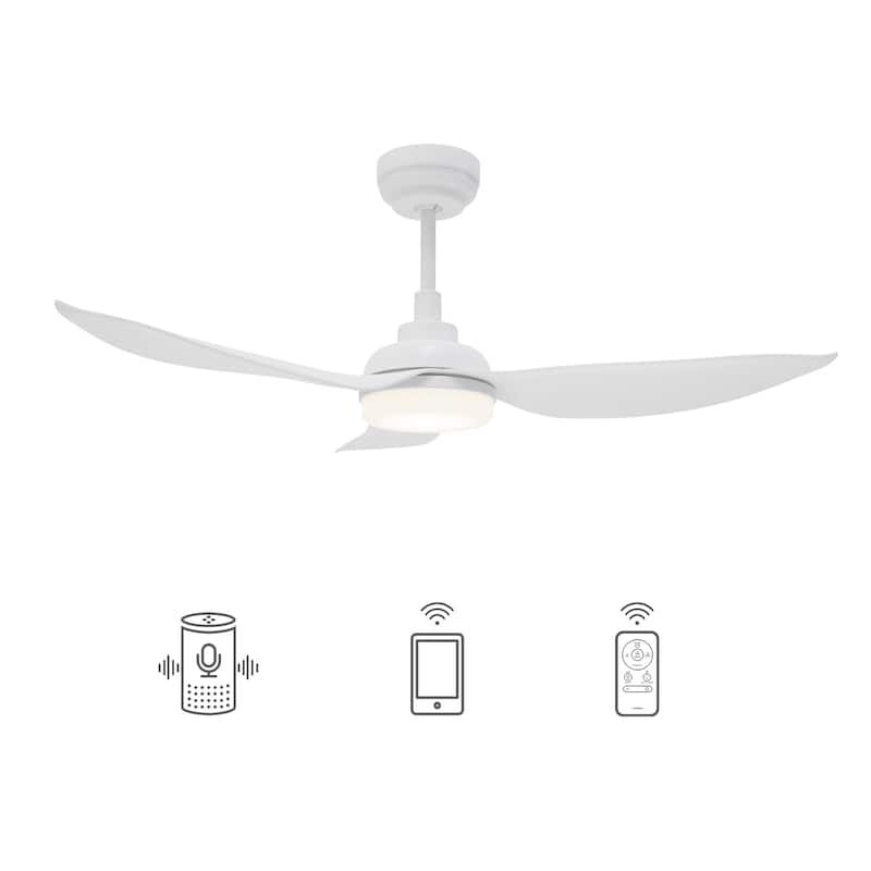 CARRO Chamomile 45" ABS 5-Blade Smart Ceiling Fan Light and Remote-Downrod