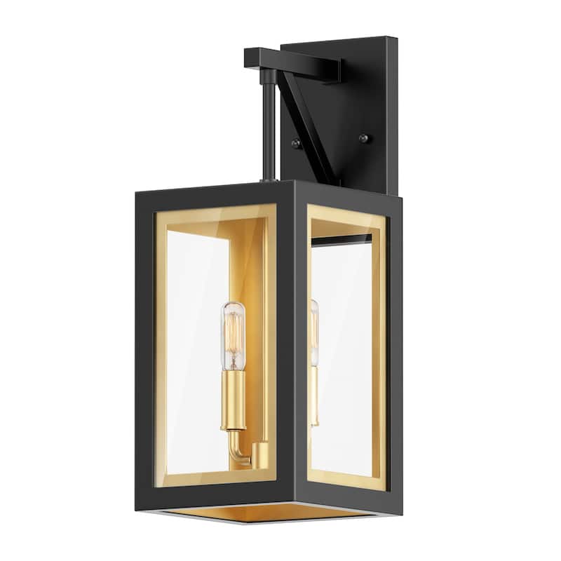 Maxim 30054CL Neoclass 2 Light 18" Tall Outdoor Wall Sconce with Clear - Black / Gold