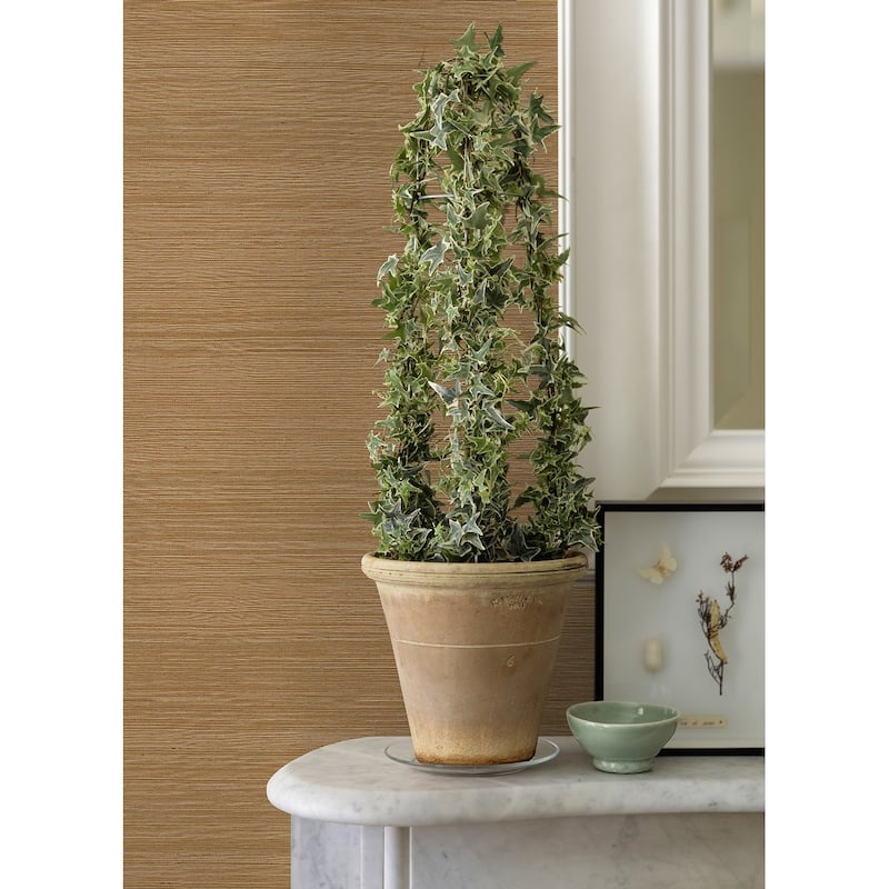 A-Street Prints Aiko Orange Sisal Grasscloth Wallpaper - N/A