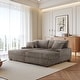 preview thumbnail 50 of 116, Modular Armchair and Ottoman Set with Adjustable Headrest, Flannel Upholstery