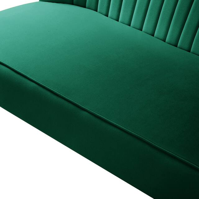 HULALA HOME Monica Modern Velvet Tufted Loveseat with Metal Legs
