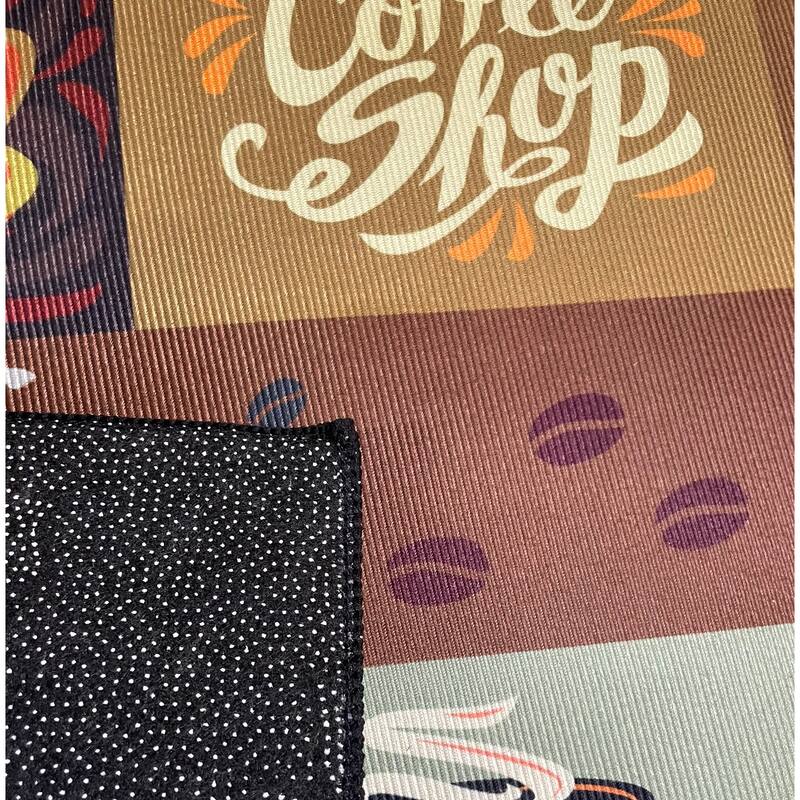 28" x 17" - Multicolor Coffee Modern Non-Slip Washable Low Pile Kitchen Mat - 28" x 17"